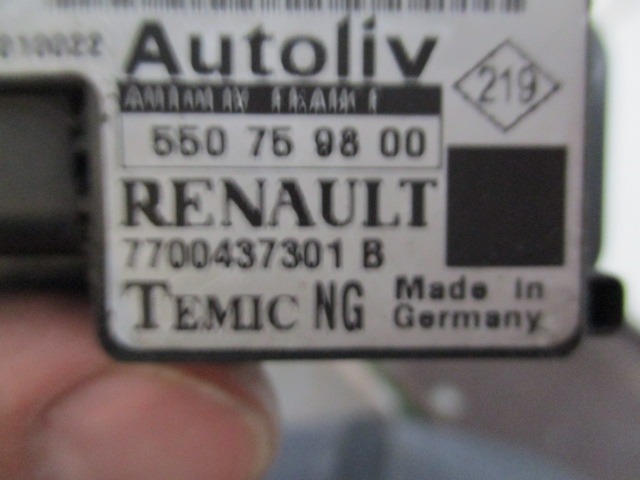 SENSOR AIRBAG OEM N. 550759800 PIEZAS DE COCHES USADOS RENAULT SCENIC/GRAND SCENIC (1999 - 2003) DIESEL DESPLAZAMIENTO 19 ANOS 2000