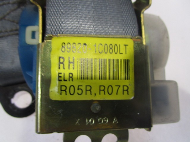 CINTUR?N DE SEGURIDAD OEM N. 89820-1C080LT PIEZAS DE COCHES USADOS HYUNDAI GETZ (2002 - 02/2006) BENZINA DESPLAZAMIENTO 13 ANOS 2004