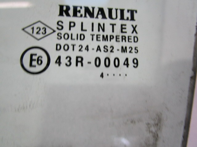 CRISTAL DE PUERTA, DELANTERA IZQUIERDA OEM N. 8200120589 PIEZAS DE COCHES USADOS RENAULT SCENIC/GRAND SCENIC (2003 - 2009) DIESEL DESPLAZAMIENTO 19 ANOS 2005