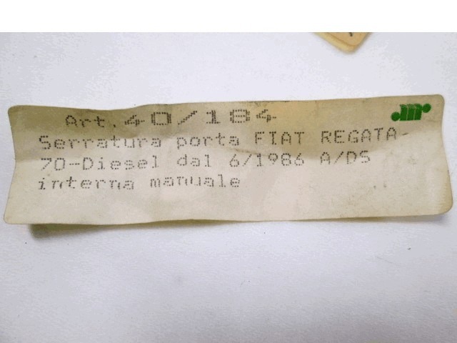 BLOQUEO CENTRAL DE LA PUERTA DELANTERA DERECHA OEM N. 40/184 PIEZAS DE COCHES USADOS FIAT REGATA (1986 - 1990)DIESEL DESPLAZAMIENTO 17 ANOS 1986