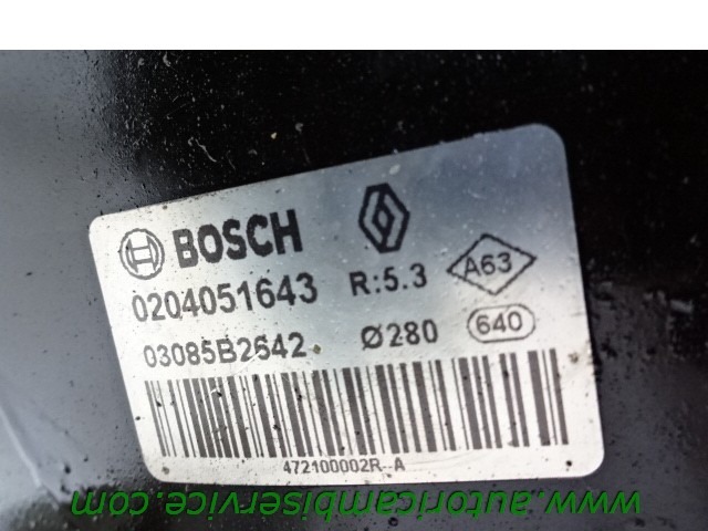 AMPLIFICADOR DE LA FUERZA DE FRENADO OEM N. 472100002R PIEZAS DE COCHES USADOS RENAULT LAGUNA MK3 BER/SW (10/2007 - 08/2010) DIESEL DESPLAZAMIENTO 20 ANOS 2008