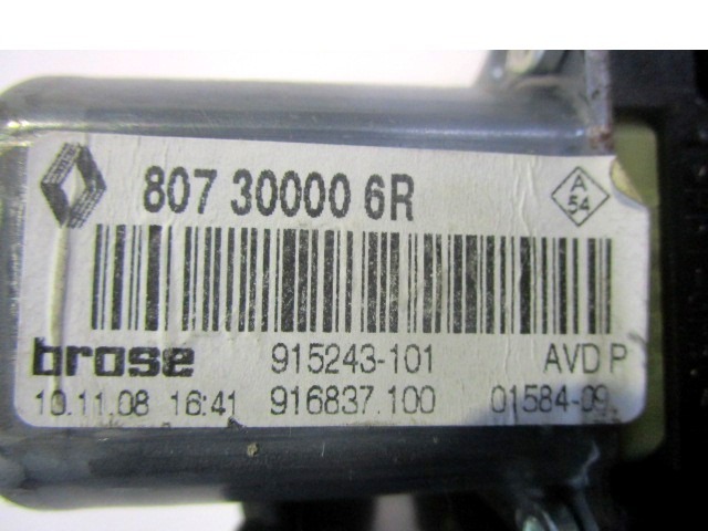 MOTOR DEL PARABRISAS DE LA PUERTA DELANTERA. OEM N. 807300006R PIEZAS DE COCHES USADOS RENAULT MEGANE MK3 BER/SPORTOUR/ESTATE (2009 - 2015) BENZINA DESPLAZAMIENTO 16 ANOS 2010