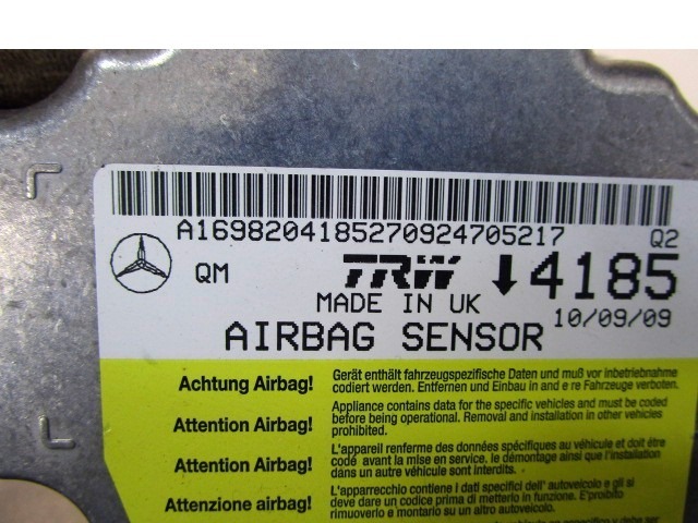 KIT AIRBAG COMPLETA OEM N. 31059 KIT AIRBAG COMPLETO PIEZAS DE COCHES USADOS MERCEDES CLASSE A W169 5P C169 3P RESTYLING (05/2008 - 2012) BENZINA DESPLAZAMIENTO 15 ANOS 2009