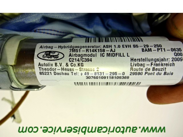 AIRBAG DE CABEZA, LADO IZQUIERDO OEM N. 7M51-R14K158-AJ PIEZAS DE COCHES USADOS FORD KUGA (05/2008 - 2012) DIESEL DESPLAZAMIENTO 20 ANOS 2009