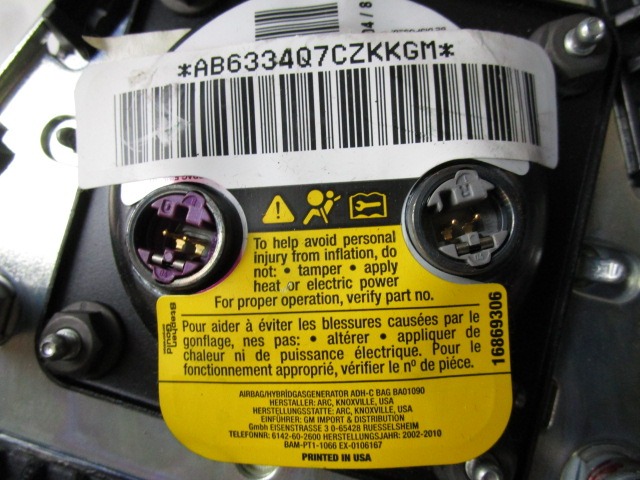 KIT AIRBAG COMPLETA OEM N. 28013 KIT AIRBAG COMPLETO PIEZAS DE COCHES USADOS CADILLAC SRX (2004 - 2009) BENZINA DESPLAZAMIENTO 36 ANOS 2005