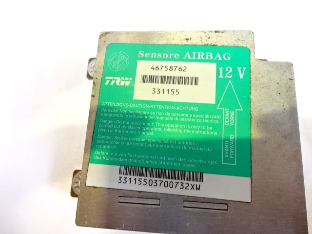 KIT AIRBAG COMPLETA OEM N. KIT AIRBAG COMPLETO 1251 PIEZAS DE COCHES USADOS FIAT PUNTO 188 188AX MK2 (1999 - 2003) BENZINA DESPLAZAMIENTO 12 ANOS 2000