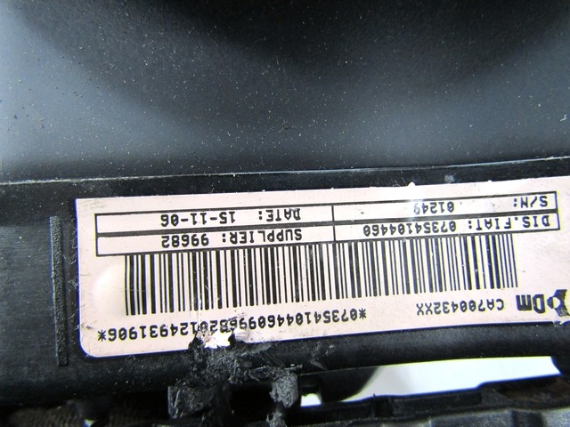 M?DULO AIRBAG LADO DEL CONDUCTOR OEM N. 7354104460 PIEZAS DE COCHES USADOS FIAT GRANDE PUNTO 199 (2005 - 2012) DIESEL DESPLAZAMIENTO 13 ANOS 2006