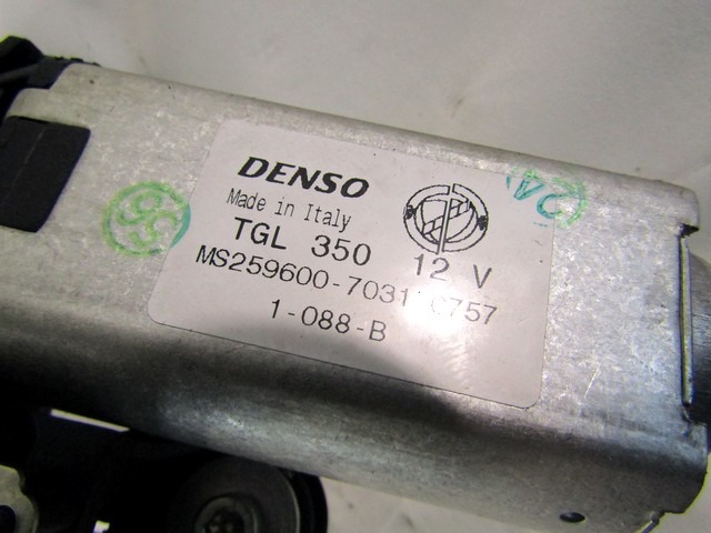 MOTOR DEL LIMPIAPARABRISAS TRASERO OEM N. MS259600-7031 PIEZAS DE COCHES USADOS LANCIA Y YPSILON 843 (2006 - 2011) BENZINA/GPL DESPLAZAMIENTO 14 ANOS 2011