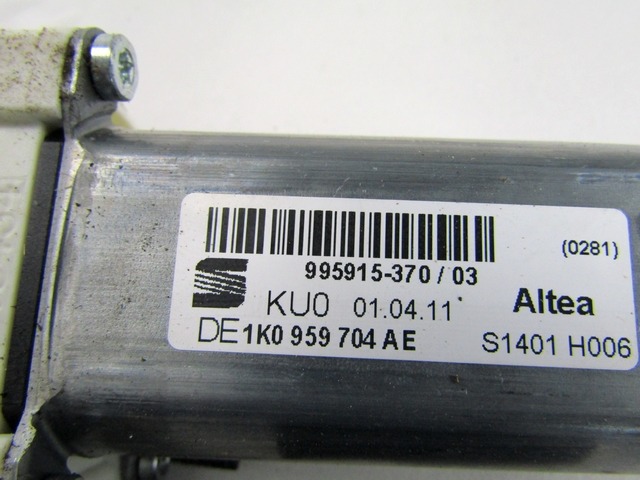 MOTOR DE LA VENTANA DE LA PUERTA TRASERA OEM N. 1K0959704AE PIEZAS DE COCHES USADOS SEAT ALTEA XL 5P8 (2009 - 2015) DIESEL DESPLAZAMIENTO 20 ANOS 2011