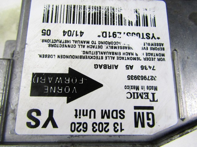 KIT AIRBAG COMPLETA OEM N. 17205 KIT AIRBAG COMPLETO PIEZAS DE COCHES USADOS OPEL MERIVA A (2003 - 2006) DIESEL DESPLAZAMIENTO 17 ANOS 2005