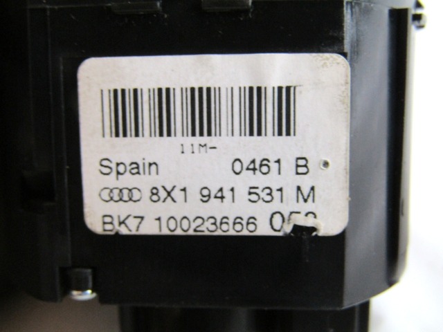 DISPOSITIVO DE MANDO LUZ OEM N. 8X1941531M PIEZAS DE COCHES USADOS AUDI A1 8X1 8XF (DAL 2010)BENZINA DESPLAZAMIENTO 12 ANOS 2011