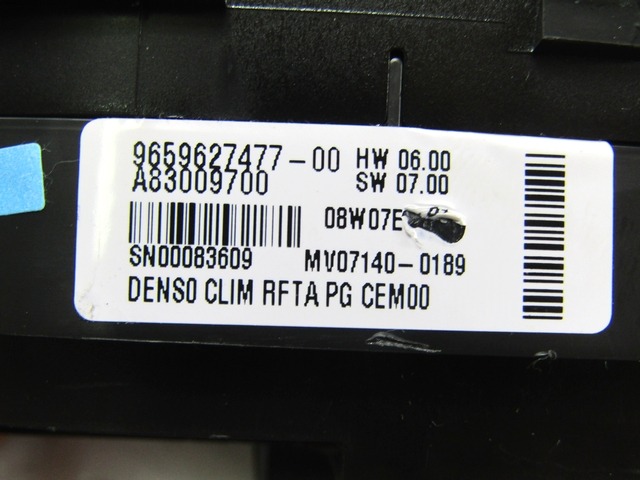 UNIDAD DE CONTROL DE AIRE ACONDICIONADO / CLIMATIZADOR AUTOM?TICO OEM N. 9659627477 PIEZAS DE COCHES USADOS CITROEN C4 PICASSO/GRAND PICASSO MK1 (2006 - 08/2013) DIESEL DESPLAZAMIENTO 20 ANOS 2008