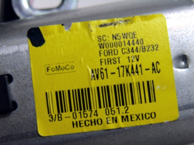 MOTOR DEL LIMPIAPARABRISAS TRASERO OEM N. AV61-17K441-AC PIEZAS DE COCHES USADOS FORD CMAX MK2 DXA-CB7,DXA-CEU, (2010 - 03/2015) DIESEL DESPLAZAMIENTO 16 ANOS 2012