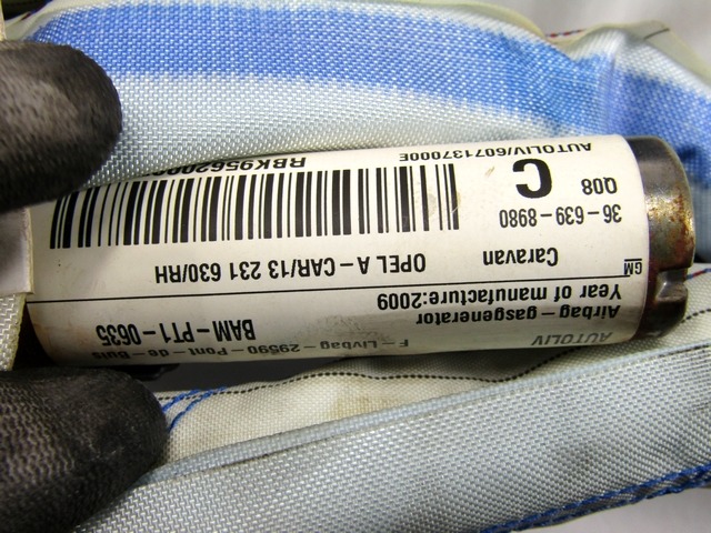 AIRBAG DE CABEZA, LADO DERECHO OEM N. 13231630 PIEZAS DE COCHES USADOS OPEL ASTRA H RESTYLING L48 L08 L35 L67 5P/3P/SW (2007 - 2009) BENZINA DESPLAZAMIENTO 16 ANOS 2009