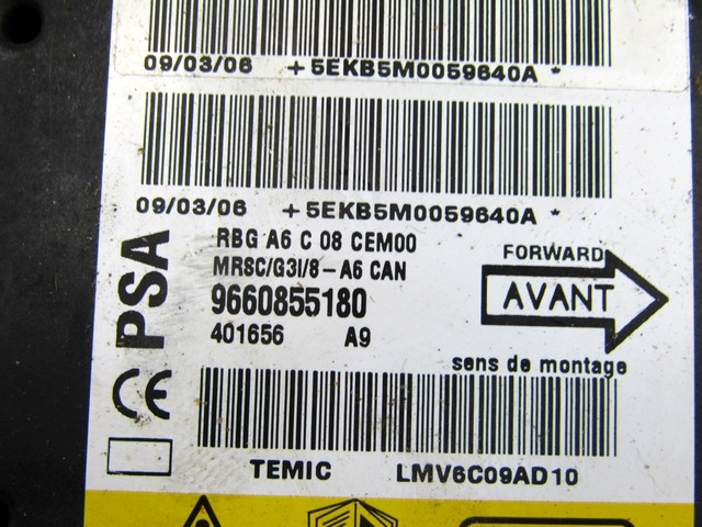 KIT AIRBAG COMPLETA OEM N. 18613 KIT AIRBAG COMPLETO PIEZAS DE COCHES USADOS CITROEN C2 (2004 - 2009) BENZINA DESPLAZAMIENTO 16 ANOS 2006