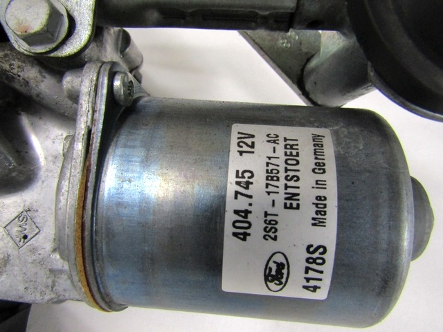 MOTOR DEL LIMPIAPARABRISAS OEM N. 2S6T-17B571-AC PIEZAS DE COCHES USADOS FORD FIESTA JH JD MK5 R (01/2006 - 2008) BENZINA DESPLAZAMIENTO 12 ANOS 2008