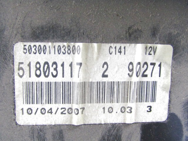 CUADRO DE INSTRUMENTOS OEM N. 51803117 PIEZAS DE COCHES USADOS FIAT GRANDE PUNTO 199 (2005 - 2012) BENZINA DESPLAZAMIENTO 12 ANOS 2007