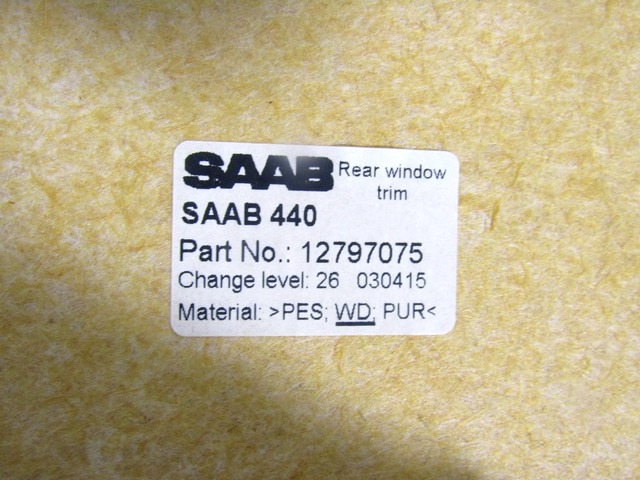 TAPA DEL MALETERO OEM N. 12797075 PIEZAS DE COCHES USADOS SAAB 9-3 BER/SW/CABRIO (2003 - 2006) DIESEL DESPLAZAMIENTO 19 ANOS 2004