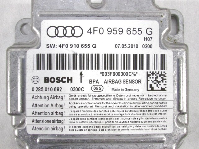 KIT AIRBAG COMPLETA OEM N. 30380 KIT AIRBAG COMPLETO PIEZAS DE COCHES USADOS AUDI A6 C6 4F2 4FH 4F5 RESTYLING BER/SW/ALLROAD (10/2008 - 2011) DIESEL DESPLAZAMIENTO 30 ANOS 2011