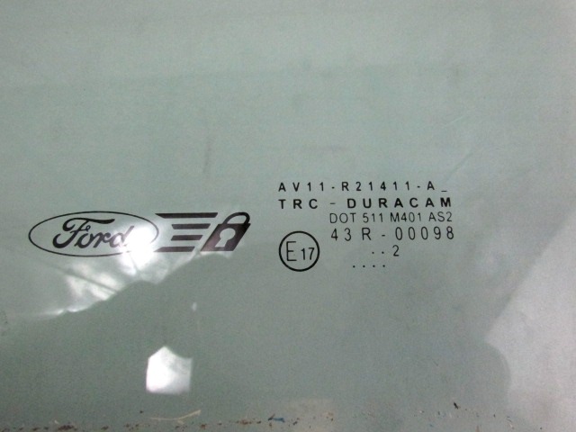 CRISTAL DE PUERTA, DELANTERA IZQUIERDA OEM N. AV11-R21411-A PIEZAS DE COCHES USADOS FORD BMAX (DAL 2012)DIESEL DESPLAZAMIENTO 16 ANOS 2013