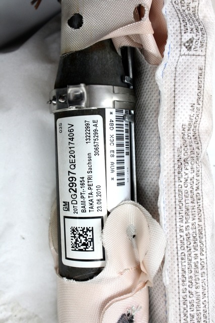 AIRBAG DE CABEZA, LADO DERECHO OEM N. 13222997 PIEZAS DE COCHES USADOS OPEL INSIGNIA A (2008 - 2017)DIESEL DESPLAZAMIENTO 20 ANOS 2010