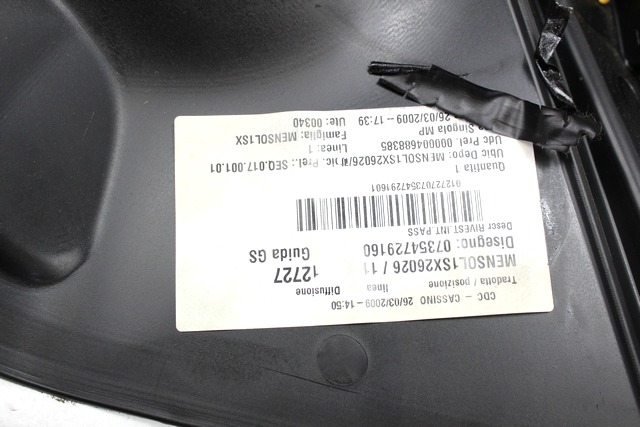 REVESTIMIENTO LATERAL TRAS. OEM N. 735472916 PIEZAS DE COCHES USADOS LANCIA DELTA 844 MK3 (2008 - 2014) DIESEL DESPLAZAMIENTO 16 ANOS 2009