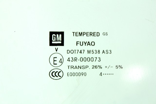 CRISTAL DE PUERTA,VIDRIO TENIDO TRAS.DCH OEM N. 13311987 PIEZAS DE COCHES USADOS OPEL INSIGNIA A (2008 - 2017)DIESEL DESPLAZAMIENTO 20 ANOS 2014