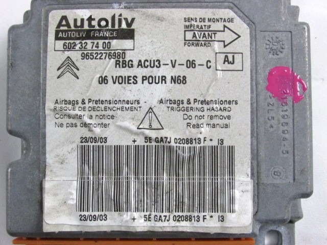 KIT AIRBAG COMPLETA OEM N. 15472 KIT AIRBAG COMPLETO PIEZAS DE COCHES USADOS CITROEN XSARA PICASSO (1999 - 2010) BENZINA DESPLAZAMIENTO 16 ANOS 2003