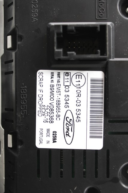 ORDENADOR DE A BORDO OEM N. EM5T-18B955-BC PIEZAS DE COCHES USADOS FORD TRANSIT CONNECT (DAL 2012)DIESEL DESPLAZAMIENTO 16 ANOS 2016