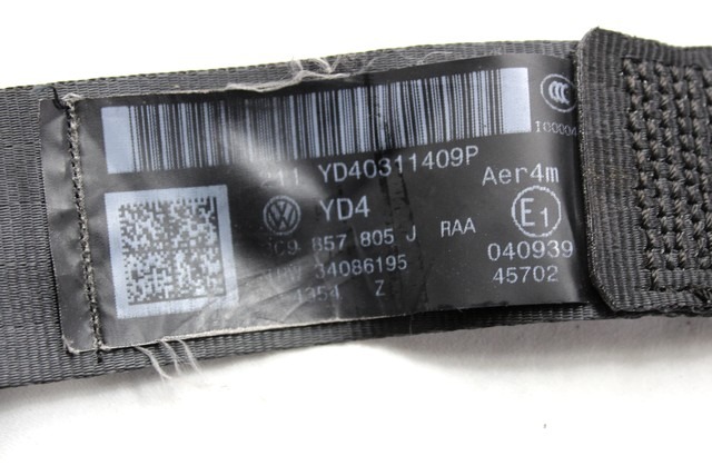 CINTUR?N DE SEGURIDAD OEM N. 3C9857805J PIEZAS DE COCHES USADOS VOLKSWAGEN PASSAT B6 3C BER/SW (2005 - 09/2010)  DIESEL DESPLAZAMIENTO 20 ANOS 2009