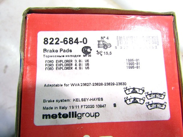 KIT DE LA PASTILLAS DE FRENO OEM N. 4565830 PIEZAS DE COCHES USADOS FORD EXPLORER (1995 - 2002)BENZINA DESPLAZAMIENTO 40 ANOS 1996