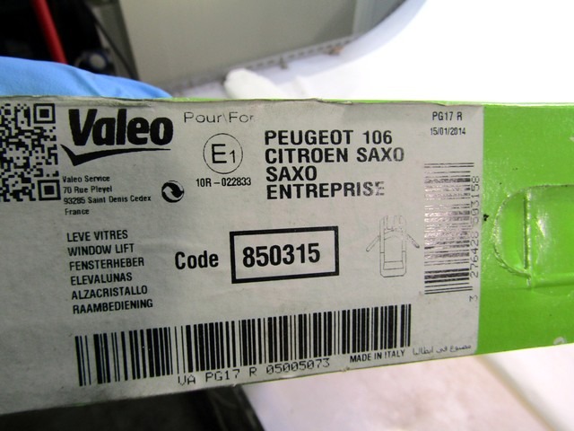 MECANIS.D.LA VENTANIL.D.LA PUERTA OEM N. 9222F2 PIEZAS DE COCHES USADOS PEUGEOT 106 (1996 - 2004) BENZINA DESPLAZAMIENTO 10 ANOS 1996