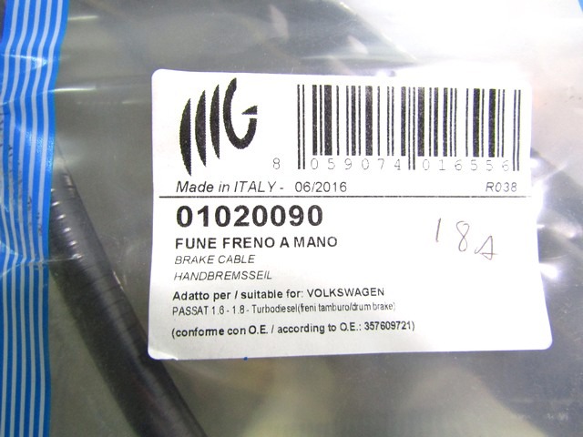 PALANCA DE FRENO DE MANO OEM N. 357609721 PIEZAS DE COCHES USADOS VOLKSWAGEN PASSAT B3 B4 3A 35I BER/SW (04/1988 - 07/1993) BENZINA DESPLAZAMIENTO 16 ANOS 1988