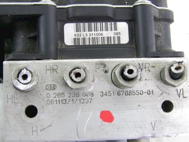 34516768550 CENTRALINA POMPA AGGREGATO ABS BMW 330XD SW E91 3.0 D 170KW 4X4 AUT 5P (2006) RICAMBIO USATO 0265286008 34526777423 0265950410 34516777422