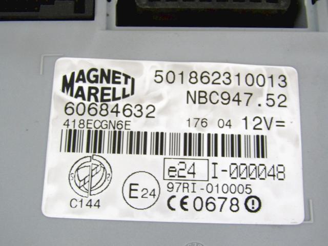 55195464 KIT ACCENSIONE AVVIAMENTO ALFA ROMEO GT 1.9 D 110KW 6M 3P (2004) RICAMBIO USATO CON CENTRALINA MOTORE, BLOCCHETTI ACCENSIONE APERTURA CON CHIAVE 60684629 60684632