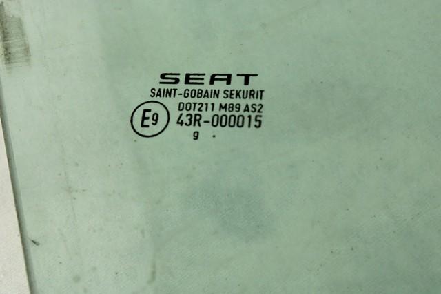 6J4845206 VETRO SCENDENTE PORTA POSTERIORE DESTRA SEAT IBIZA 1.4 D 59KW 5M 5P (2010) RICAMBIO USATO