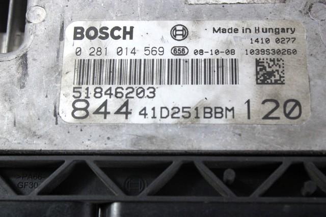 51846203 KIT ACCENSIONE AVVIAMENTO LANCIA DELTA 1.6 D 88KW 6M 5P (2009) RICAMBIO USATO CON CENTRALINA MOTORE, BLOCCHETTI ACCENSIONE APERTURA CON CHIAVE 0281014569 51826465 51826466 51793869 61083600