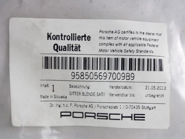 7P5807697 MODANATURA SPOILER PARAURTI POSTERIORE PORSCHE CAYENNE GTS (2013) RICAMBIO NUOVO 958505697009B9