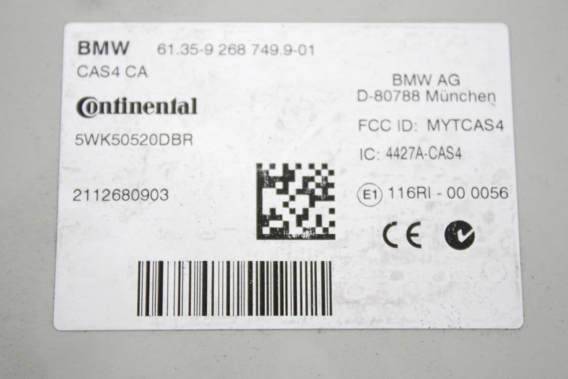 61359268749 CENTRALINA MODULO CAS4 BMW SERIE 5 535XD XDRIVE SW F11 3.0 D 230KW 4X4 AUT 5P (2011) RICAMBIO USATO