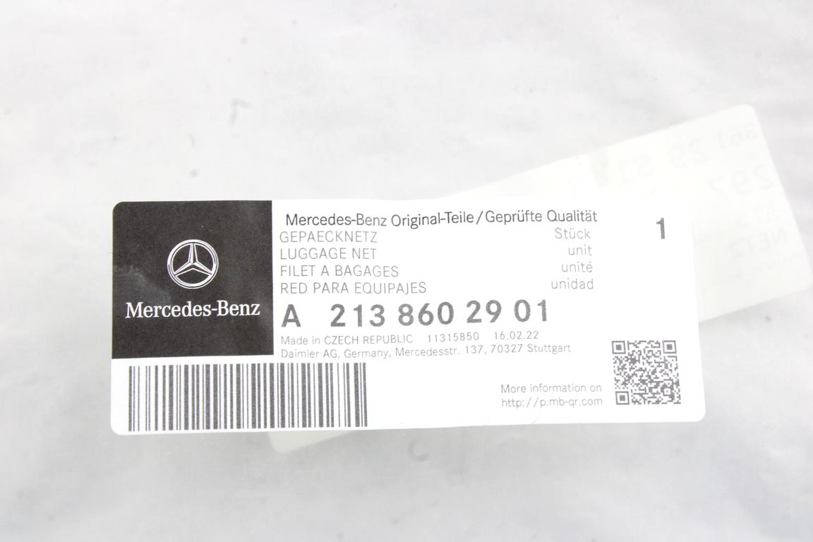 A2138602901 RETE DI CARICO BAGAGLIAIO MERCEDES CLASSE E 220 CDI (W213) 2.0 143KW 4X4 4P D AUT (2019) RICAMBIO NUOVO