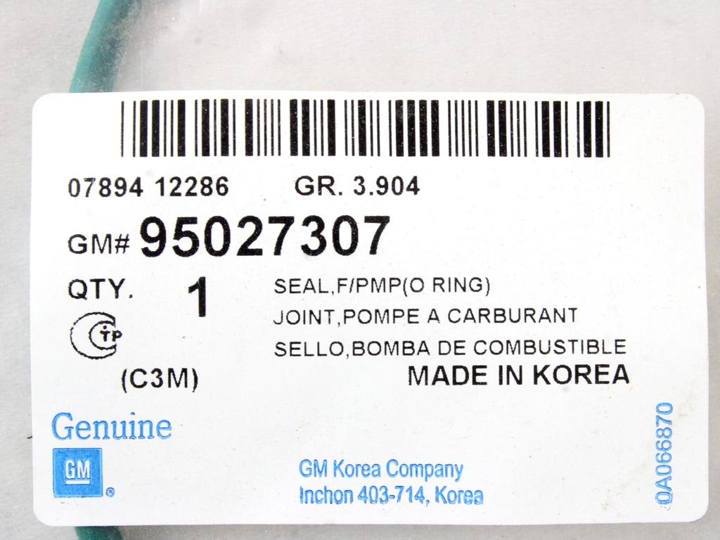 95027307 GUARNIZIONE POMPA E SERBATOIO CARBURANTE CHEVROLET SPARK 1.0 50KW 5P B/GPL 5M (2014) RICAMBIO NUOVO