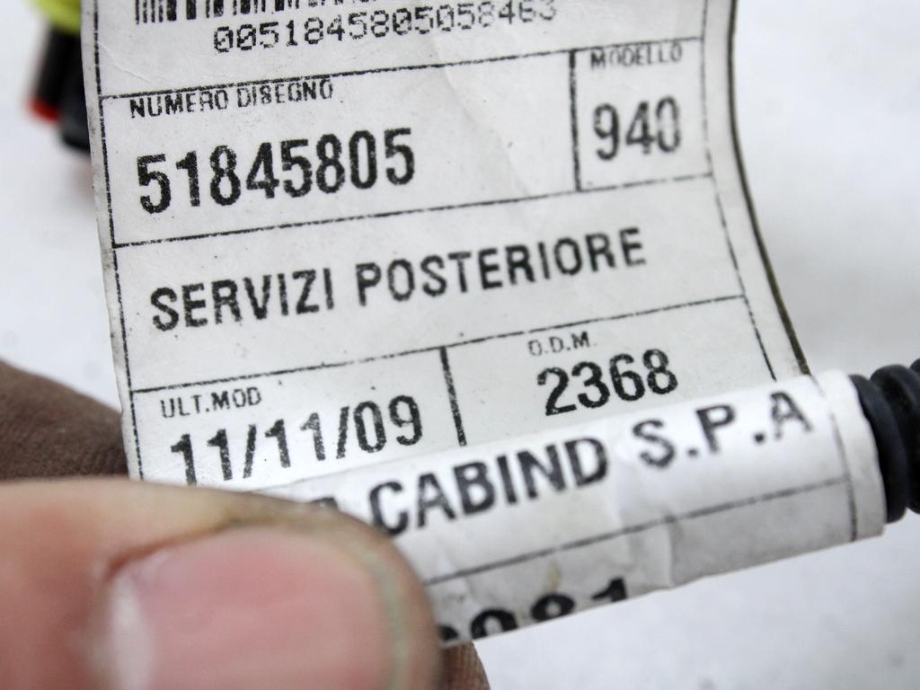 51845805 CABLAGGIO SENSORI DI PARCHEGGIO POSTERIORI ALFA ROMEO GIULIETTA 1.4 G 88KW 6M 5P (2013) RICAMBIO USATO