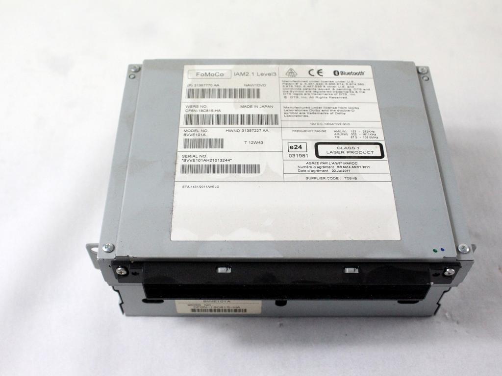 31357770 AUTORADIO CON SISTEMA DI NAVIGAZIONE SATELLITARE VOLVO V60 SW 2.0 D 100KW AUT 5P (2013) RICAMBIO USATO (NON FORNIAMO CODICE AUTORADIO, MA SOLO NUMERO DI TELAIO VEICOLO) CF6N-18C815-HA