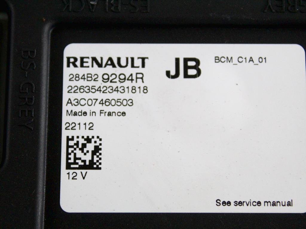 284B29294R CENTRALINA BODY COMPUTER RENAULT CLIO 5 E-TECH 145 1.6 I 67KW AUT 5P (2022) RICAMBIO USATO