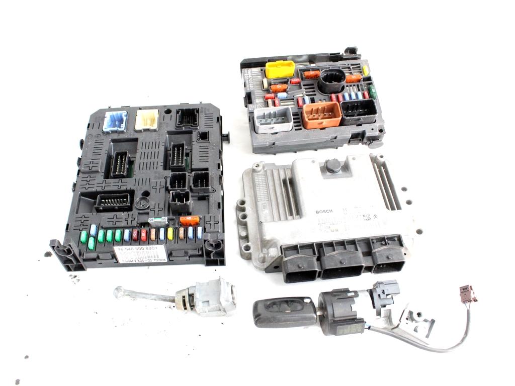 9665674480 KIT ACCENSIONE AVVIAMENTO CITROEN C4 PICASSO 1.6 D 80KW AUT 5P (2008) RICAMBIO USATO CON CENTRALINA MOTORE, BLOCCHETTI ACCENSIONE APERTURA CON CHIAVE 0281014729 9653958980 9664705880 9664059080 9663123380