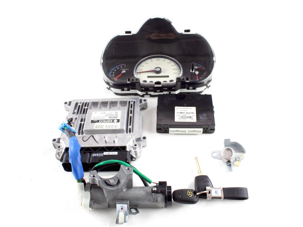 39110-02ID0 KIT ACCENSIONE AVVIAMENTO HYUNDAI I10 1.1 G 48KW 5M 5P (2010) RICAMBIO USATO CON CENTRALINA MOTORE, QUADRO STRUMENTI CONTACHILOMETRI, BLOCCHETTI ACCENSIONE APERTURA 95400-0X400 940010X2504X  