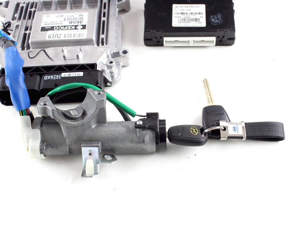 39110-02ID0 KIT ACCENSIONE AVVIAMENTO HYUNDAI I10 1.1 G 48KW 5M 5P (2010) RICAMBIO USATO CON CENTRALINA MOTORE, QUADRO STRUMENTI CONTACHILOMETRI, BLOCCHETTI ACCENSIONE APERTURA 95400-0X400 940010X2504X  