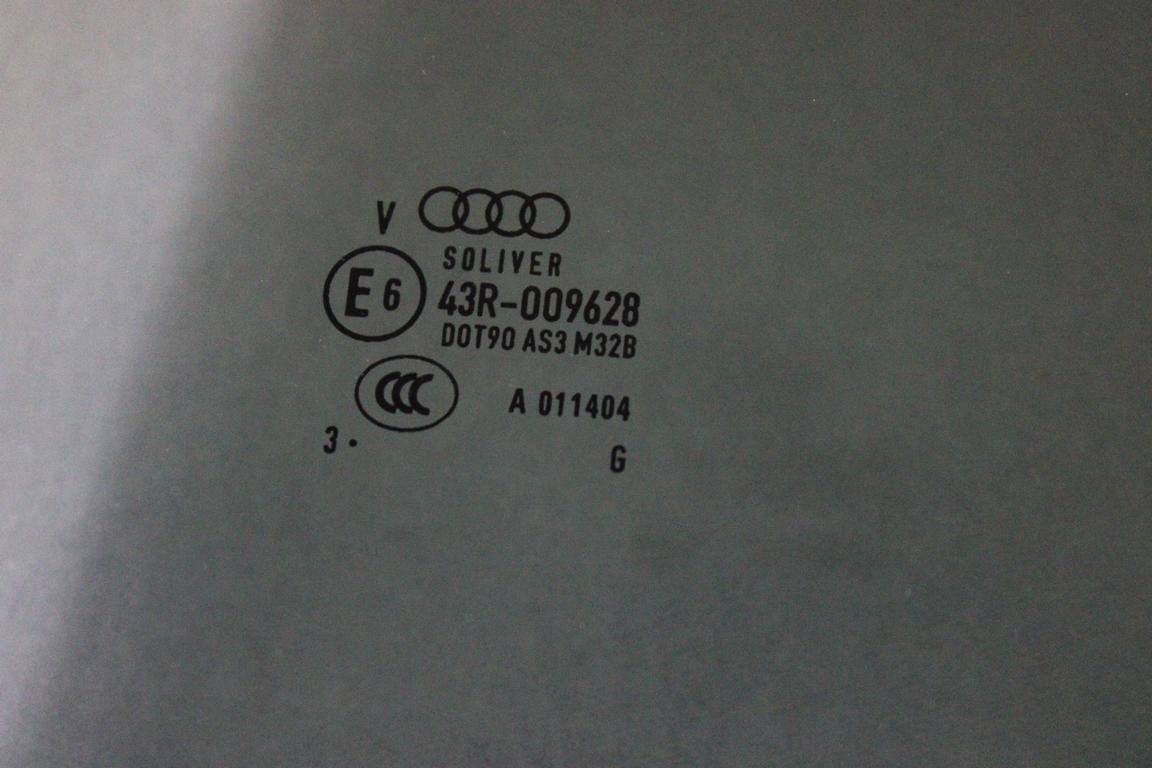 8X4845205A VETRO SCENDENTE PORTA POSTERIORE SINISTRA OSCURATO AUDI A1 1.6 D 66KW 5M 5P (2014) RICAMBIO USATO