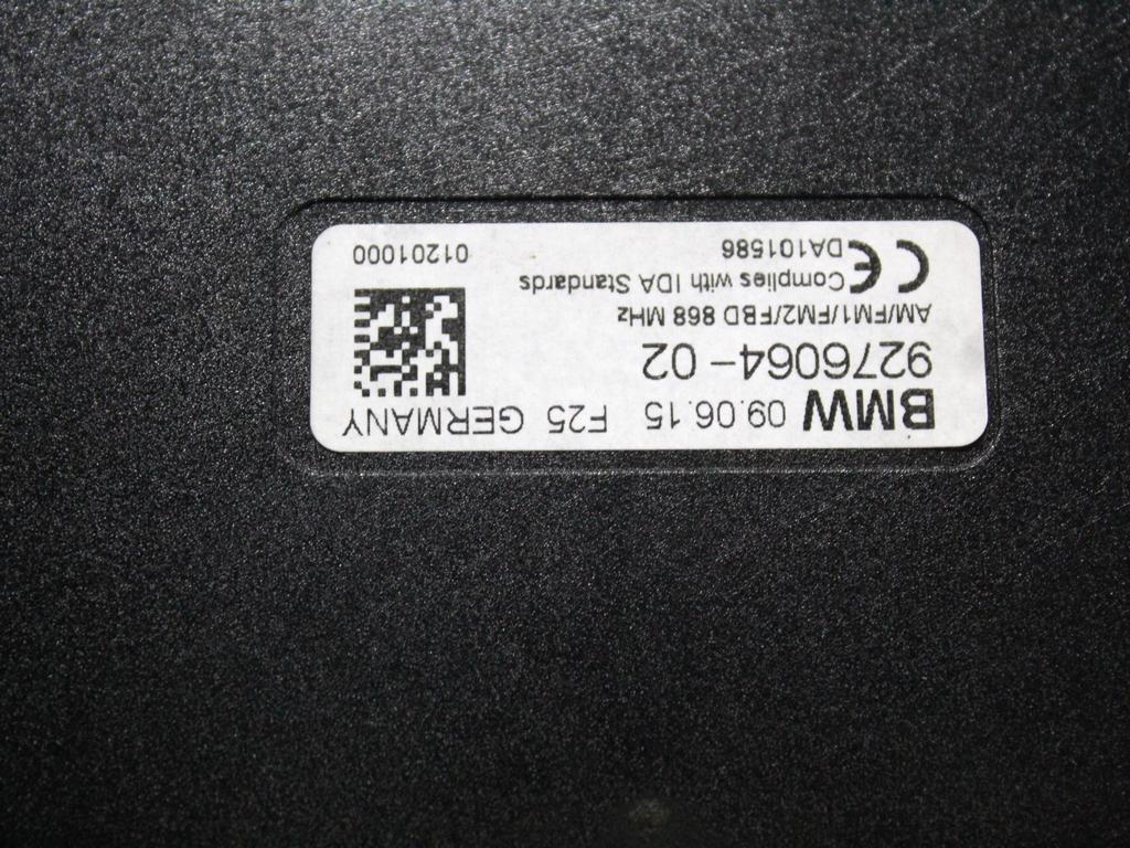 9276064 CENTRALINA AMPLIFICATORE ANTENNA BMW X3 F25 RHD 2.0 D 4X4 140KW AUT 5P (2015) RICAMBIO USATO