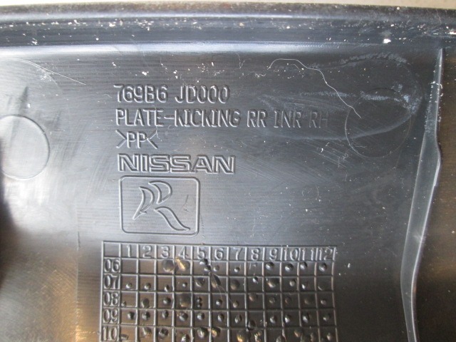REVESIMENTO LATERAL ESPACIO INFERIOR OEM N. 769B6J000 PIEZAS DE COCHES USADOS NISSAN QASHQAI J10E (03/2010 - 2013) DIESEL DESPLAZAMIENTO 15 ANOS 2012